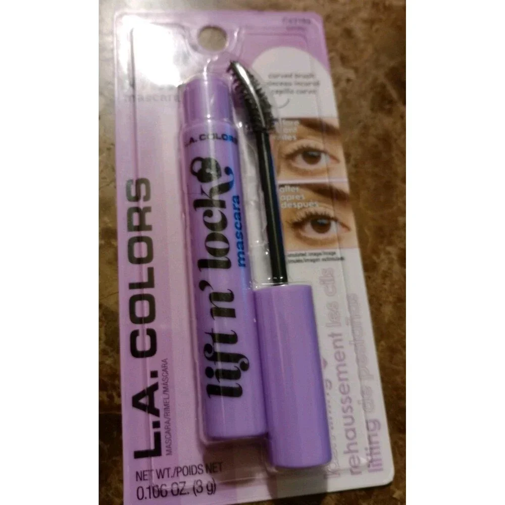 L.A. Colors Lift N Lock Mascara Black #62102 Curved Brush Lifting Makeup NIP